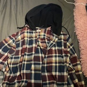 Pacsun Hooded Flannel, Medium
